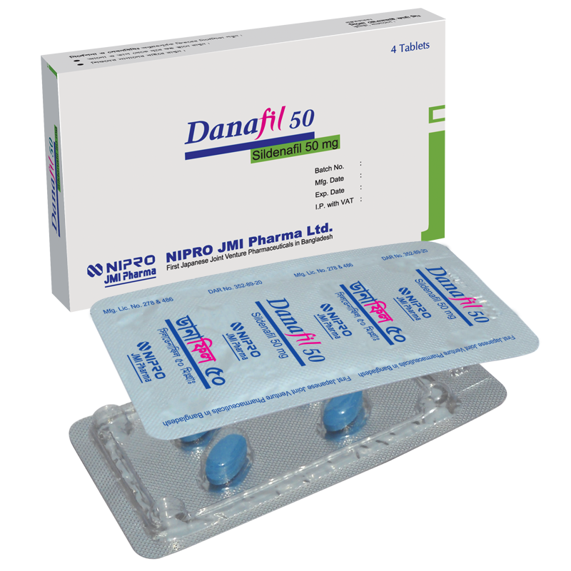 Danafil 50 mg Tablet 4's pack